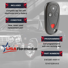 USARemote Acura TL/TSX fob with interior battery installed ready to pair