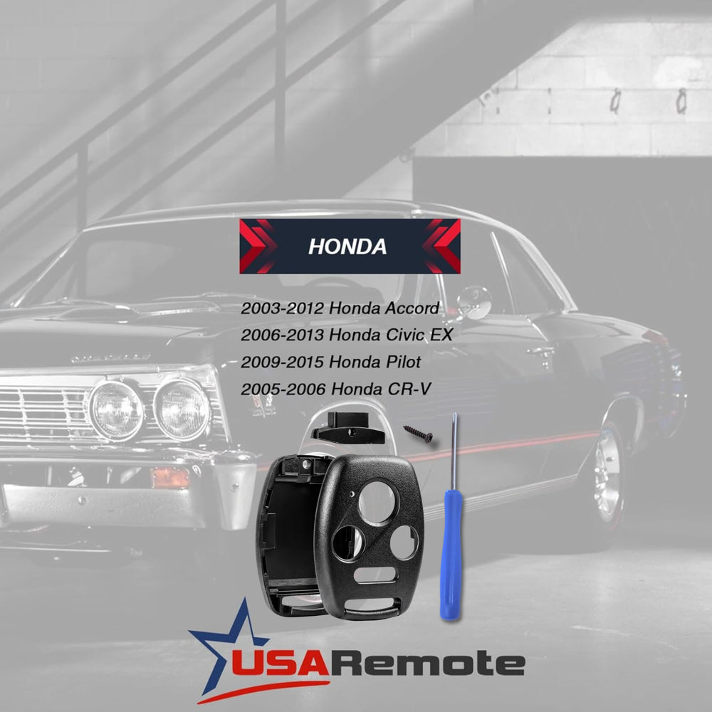 USARemote Honda key shell for CR-V (2005-2006) close-up illustrating durability and fit.
