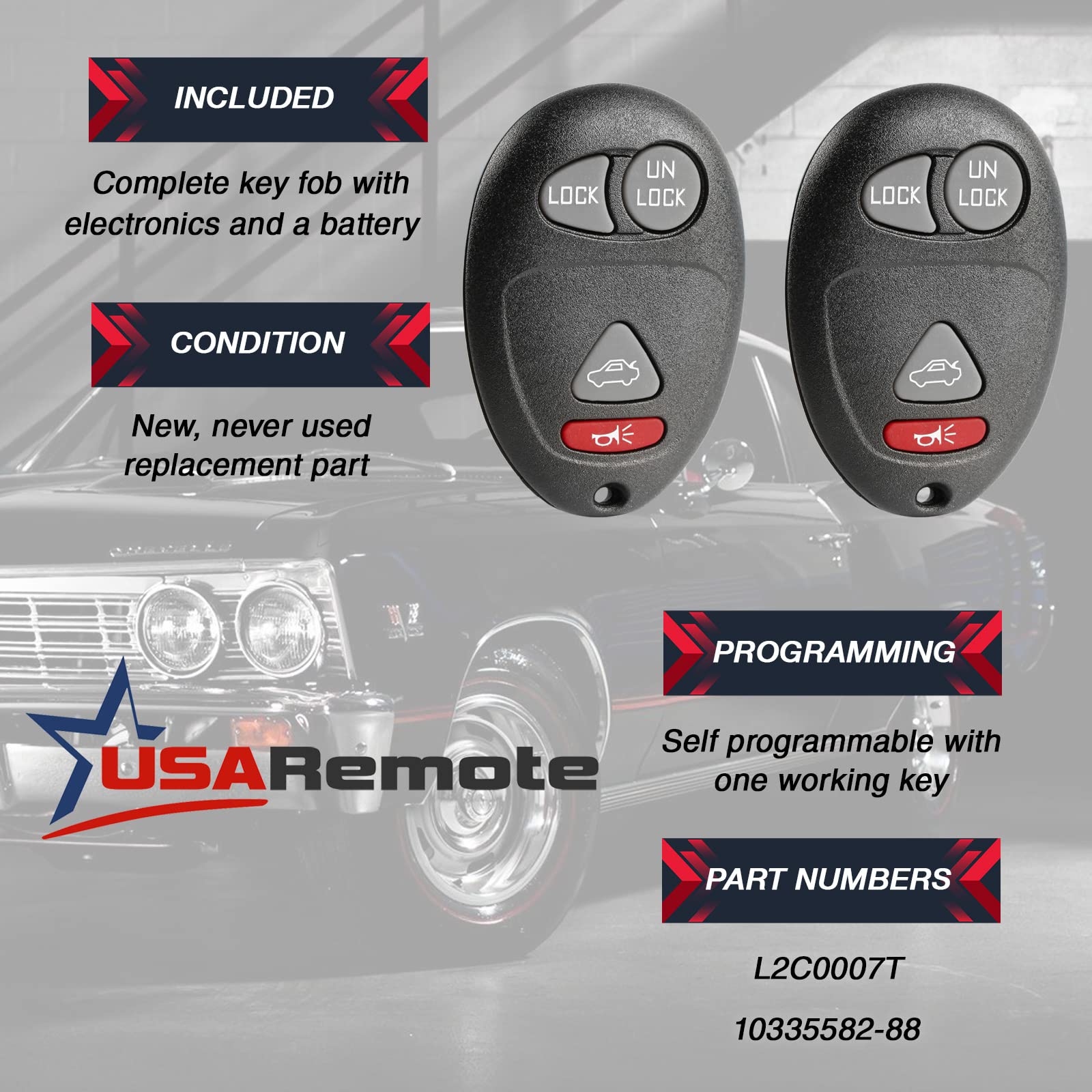 USARemote key fob for Rendezvous, side view with complete electronic assembly visible