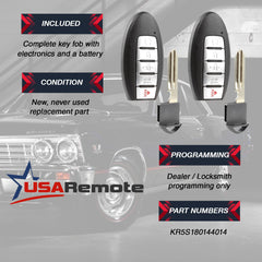 USARemote key fob for Infiniti QX60 enables convenient entry.