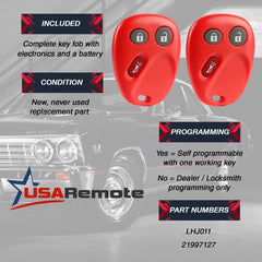 USARemote LHJ011 red remote side view highlights compact design