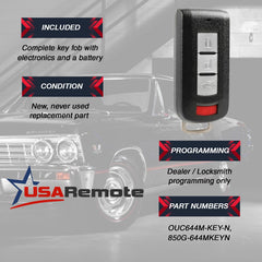 USARemote Outlander key fob lock and unlock buttons for convenient access.