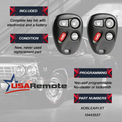 USARemote set of two fobs ready for installation and everyday use.