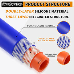 Uselection silicone hose with 0.16in wall reinforced for durable high-temperature performance.