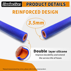 Uselection silicone hose provides 232 PSI burst strength for safety in demanding setups.