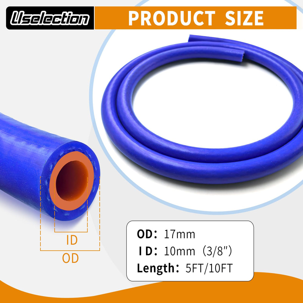 Uselection silicone hose offers 60 PSI working pressure for reliable coolant lines.