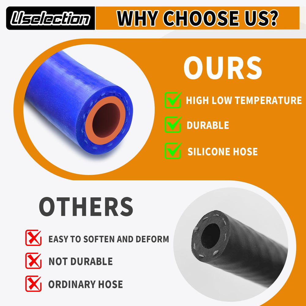 Uselection silicone hose withstands extreme temperatures from -40C to 200C for versatility.