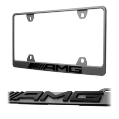 USR Unique Style Racing 3D black raised letter frame, front view, durable matte finish for AMG models.