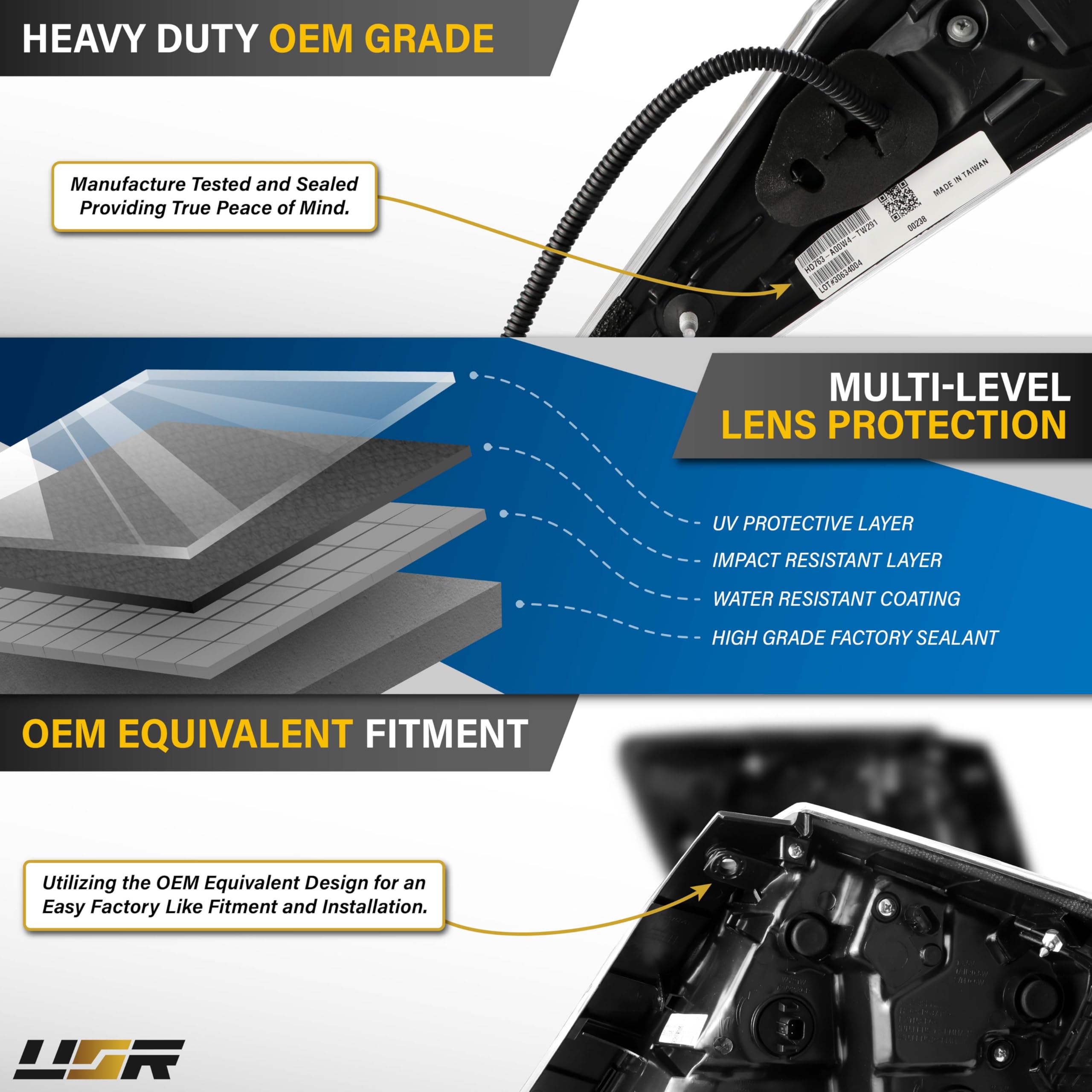 USR Unique Style Racing warranty information and packaging overview