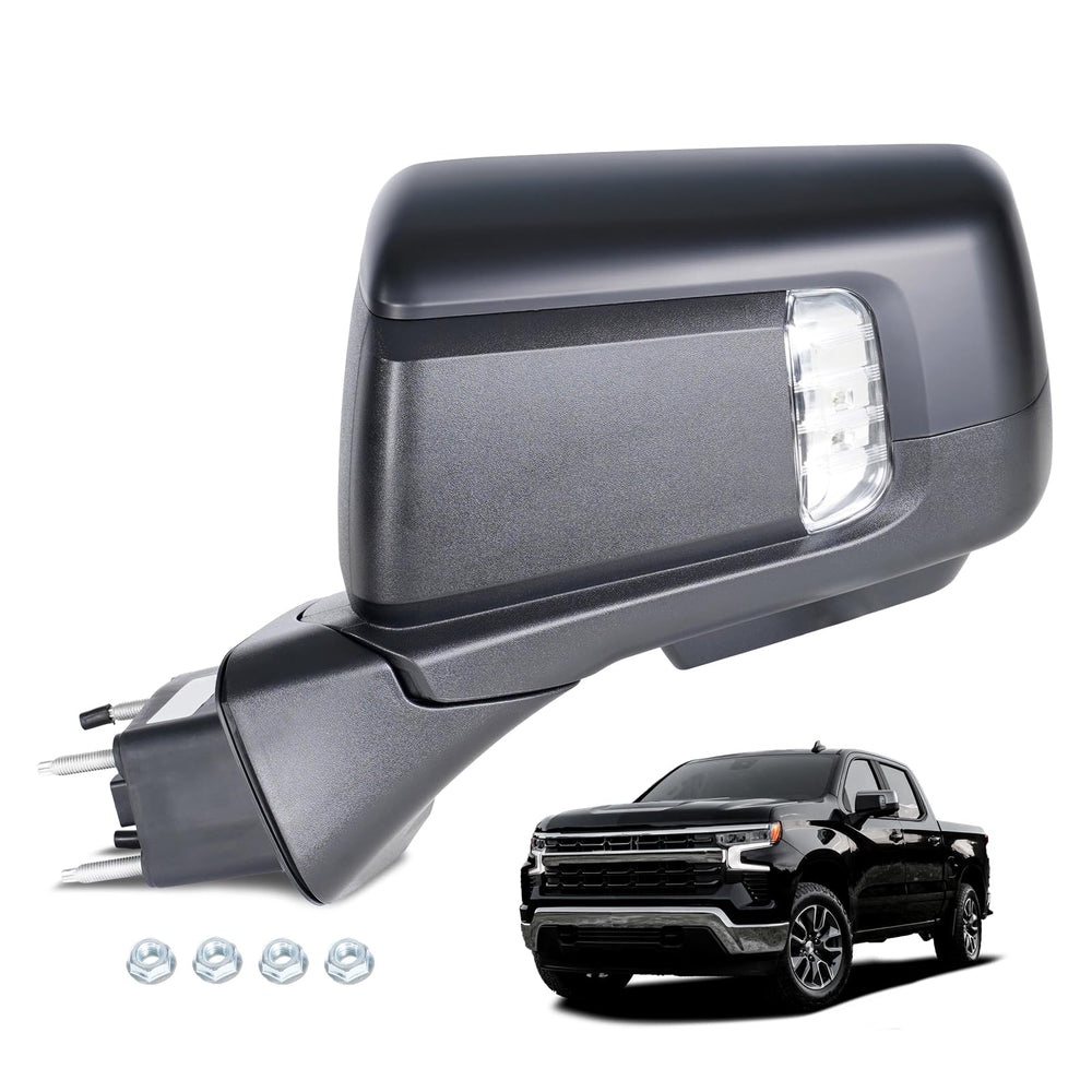 USSBAYE left side mirror for Chevy Silverado 1500 RST, OEM-grade fit for precise roadway visibility.