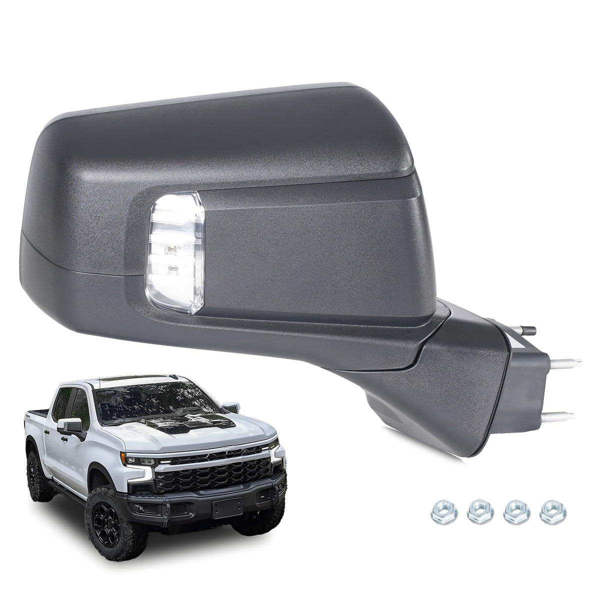 USSBAYE Silverado 1500 right-passenger mirror for easy OEM-style replacement.