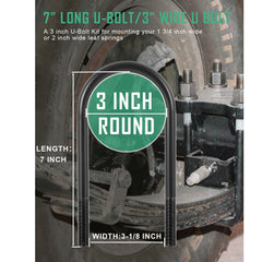 Ussuray one-half inch diameter U-bolts provide strong clamping power.