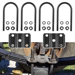 Ussuray trailer U bolt kit with seven-inch bolts for secure axle connection.