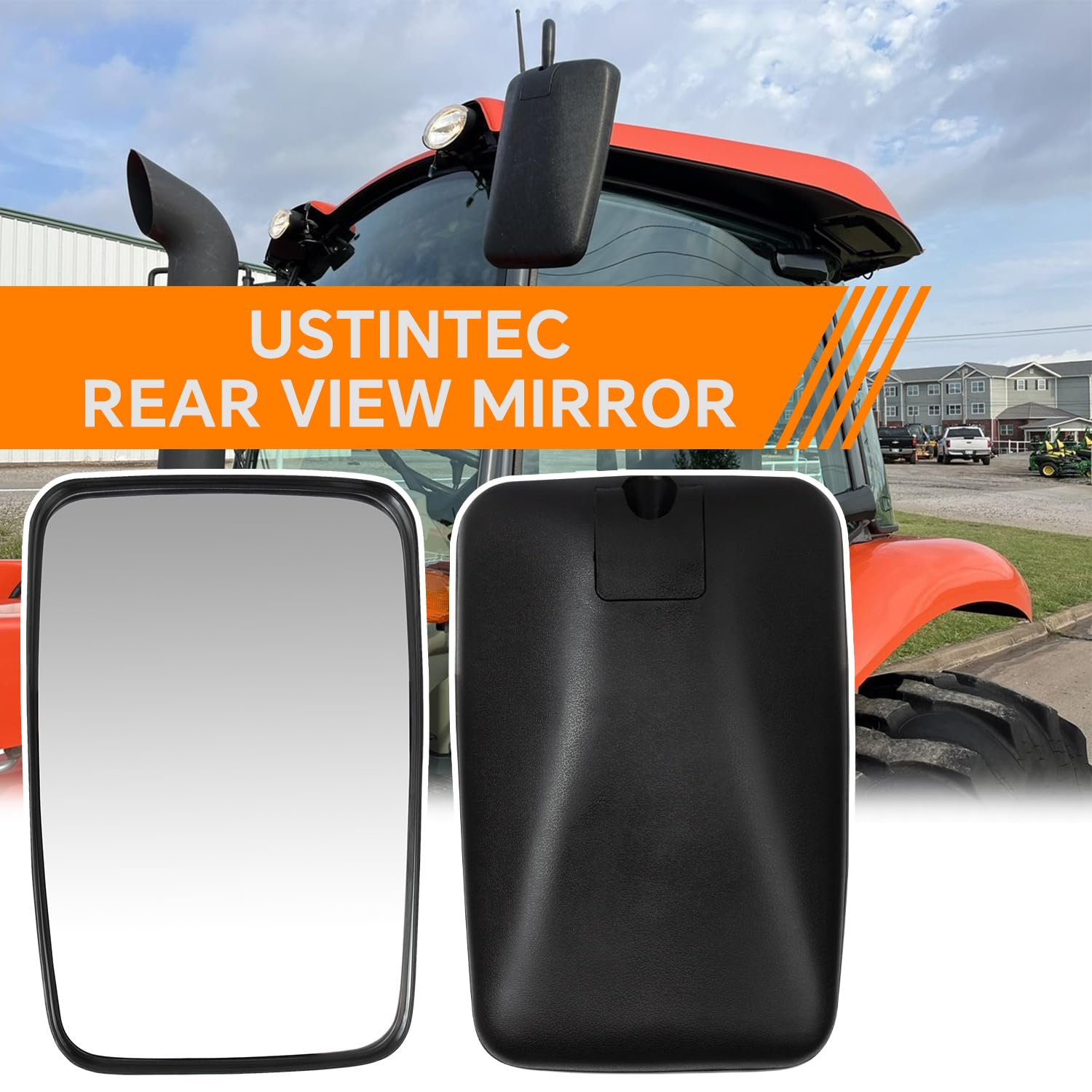 ustintec 3F260-53342 rear view mirror curved glass improves side view for M7060 operations.