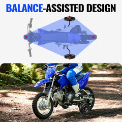 USTPO adjustable-height wheels support growing riders as they gain balance.