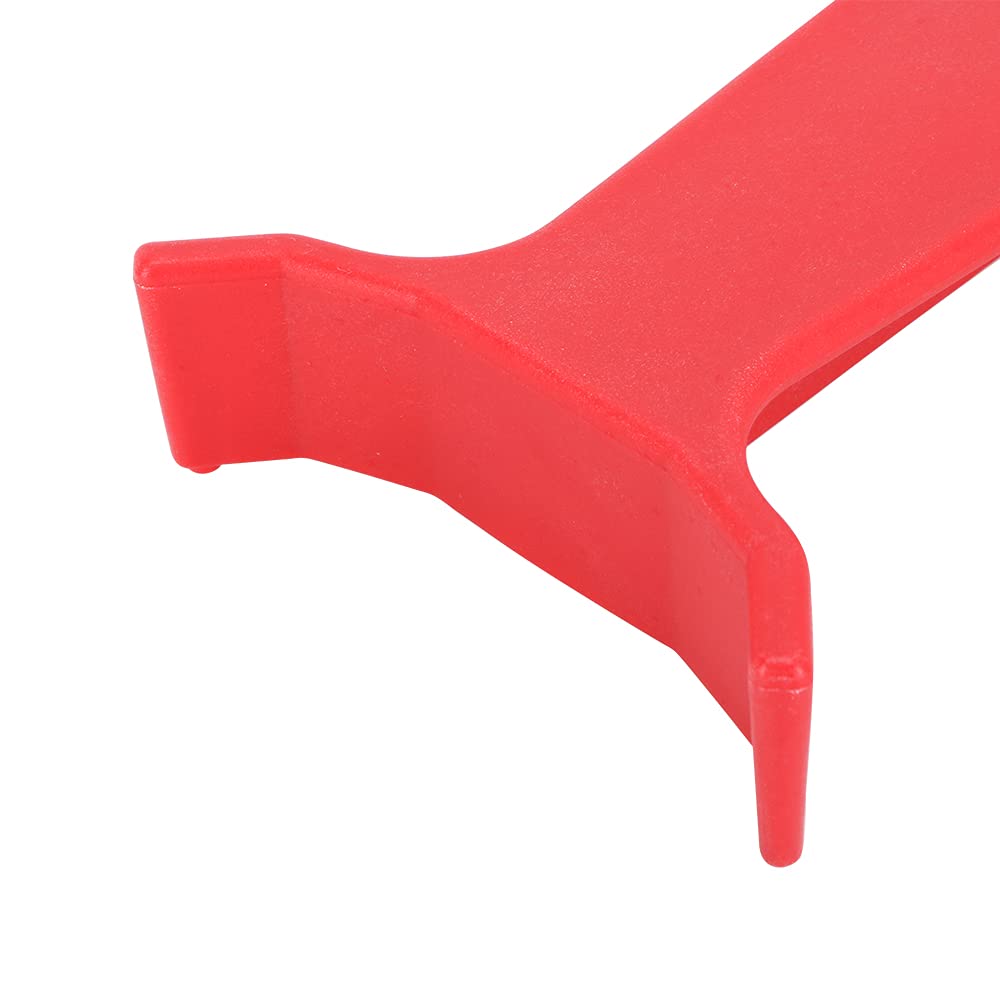 Red USTPO brace provides visible protection during motocross transport.