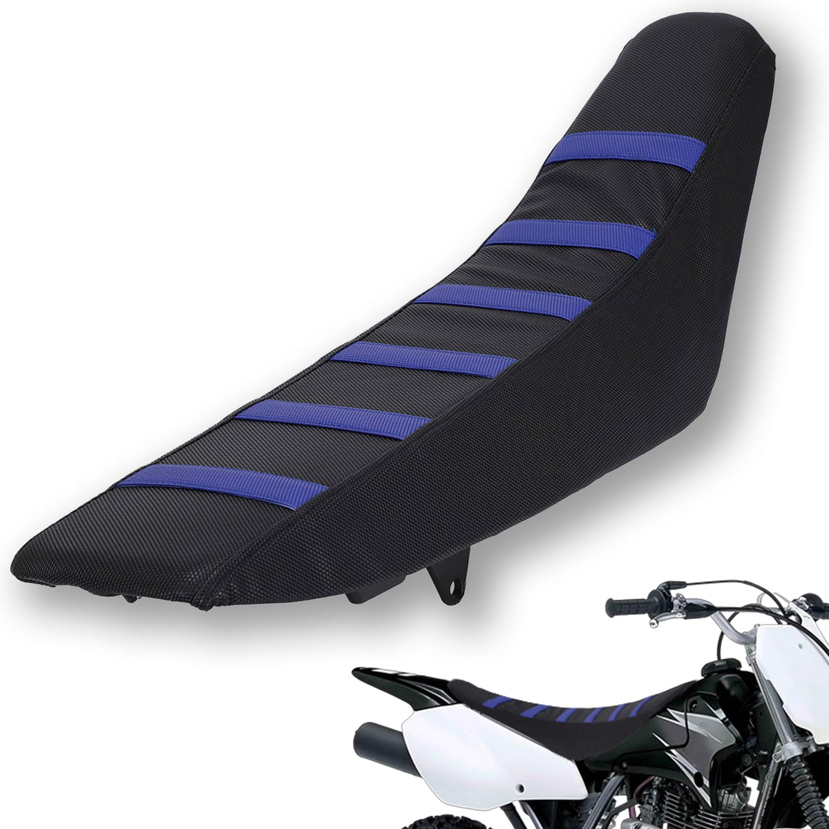 USTPO dirt bike seat cover with soft gripper texture improves grip and control on rough trails.