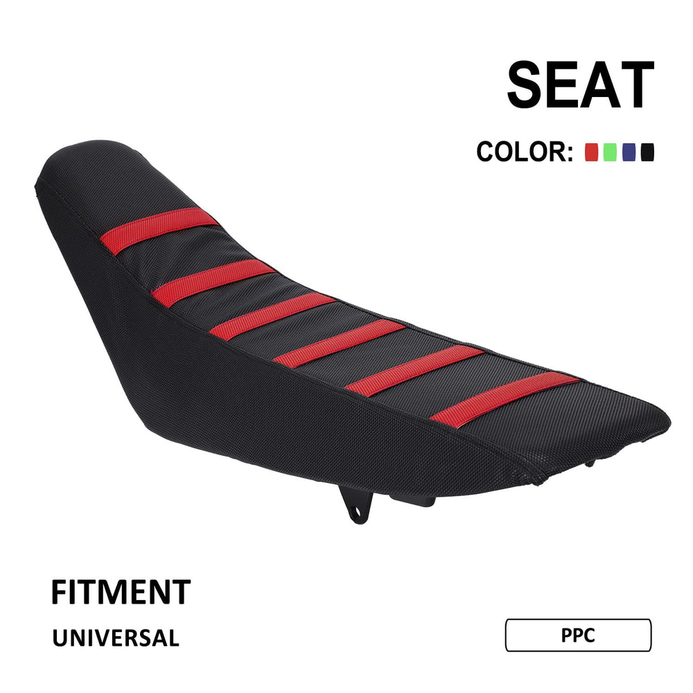 USTPO universal-fit dirt bike seat cover adapts to 50cc–450cc models