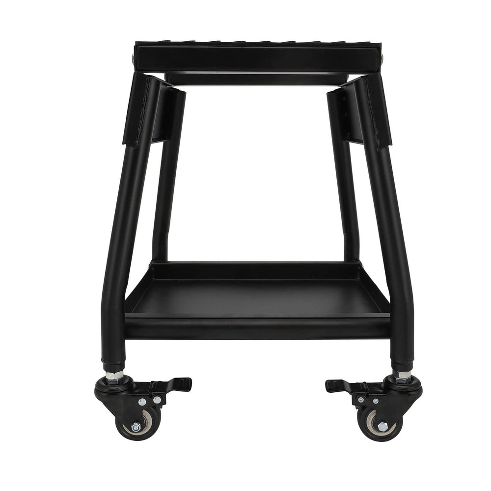 USTPO dirt pit bike stand showing the pulley system for easy placement.