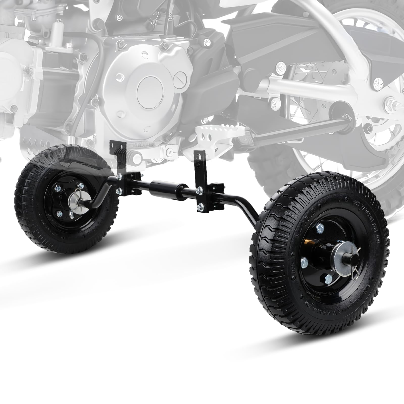 USTPO dirt pit bike training wheels with universal fitment on a 50cc model for steady practice