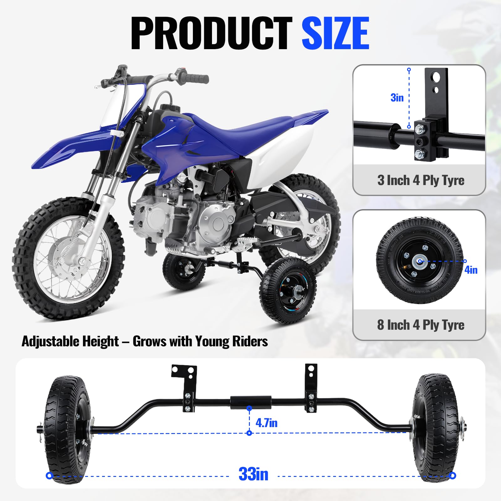 Tool-free installation of USTPO wheels on a 50cc youth bike