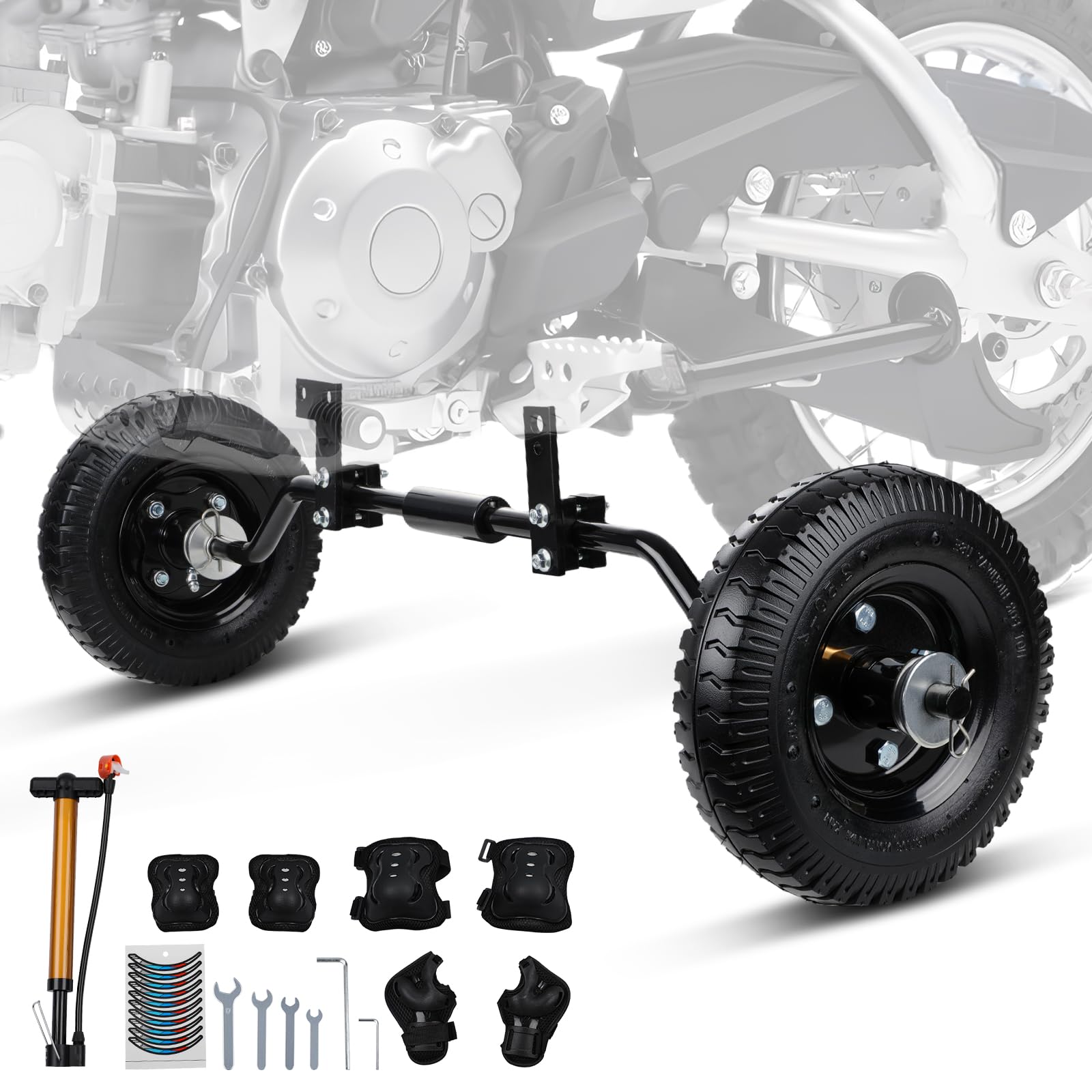 USTPO Dirt Pit Bike Training Wheels setup for easy installation and confident rides.