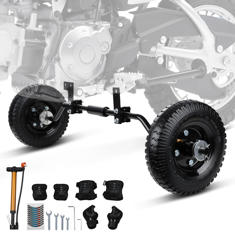 USTPO Dirt Pit Bike Training Wheels setup for easy installation and confident rides.