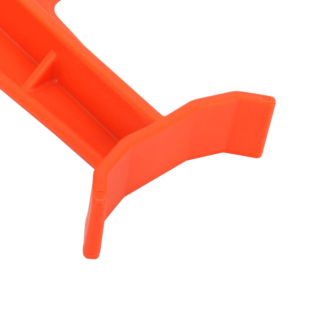 USTPO bright orange fork guard adds style and quick bike identification on track