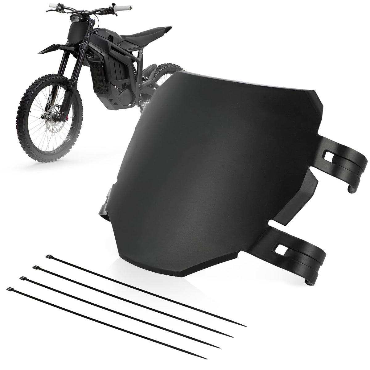 USTPO curved front number plate fits Surron for a tidy cockpit and secure fit