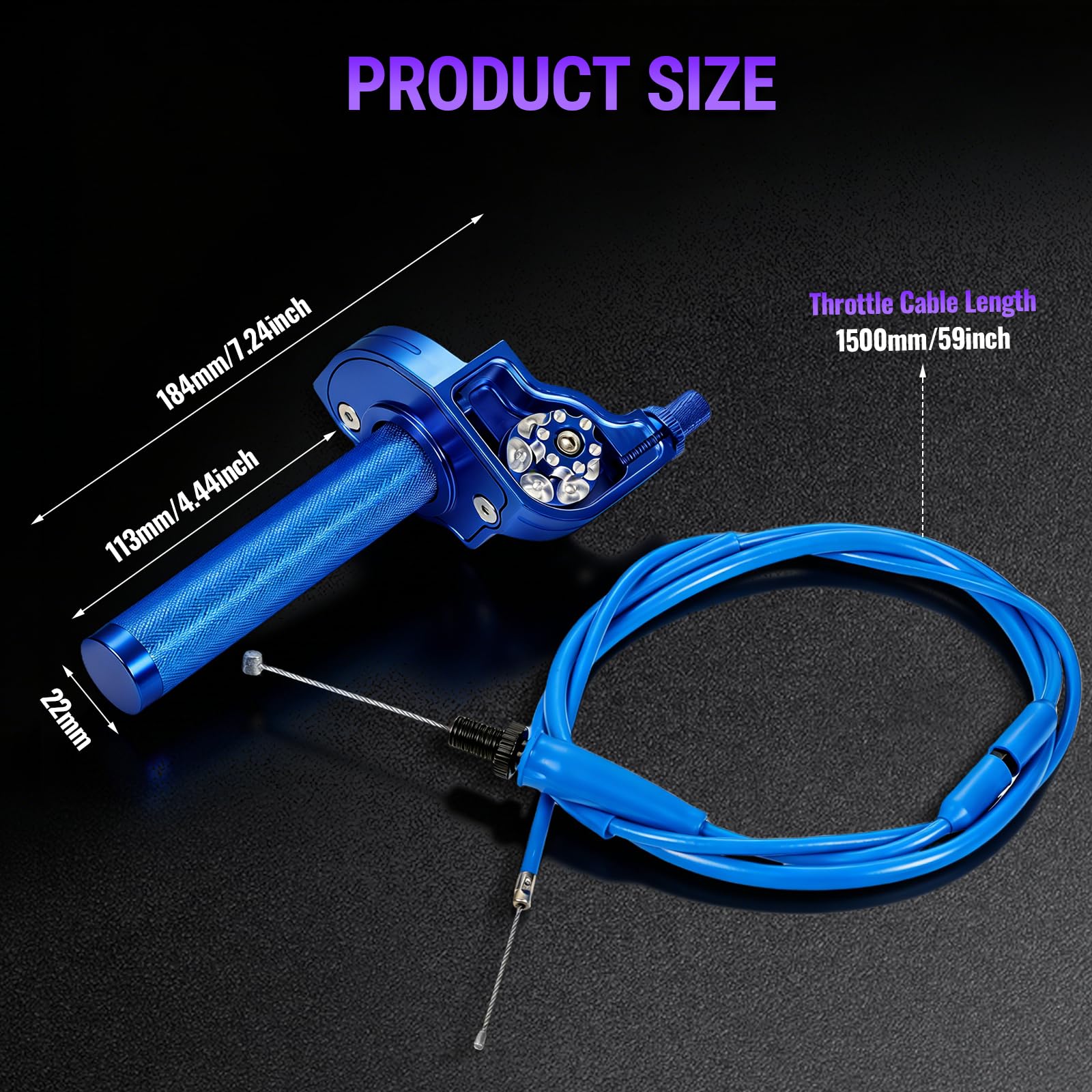 USTPO throttle cable 1.5m blue provides smooth, reliable pull for responsive acceleration.