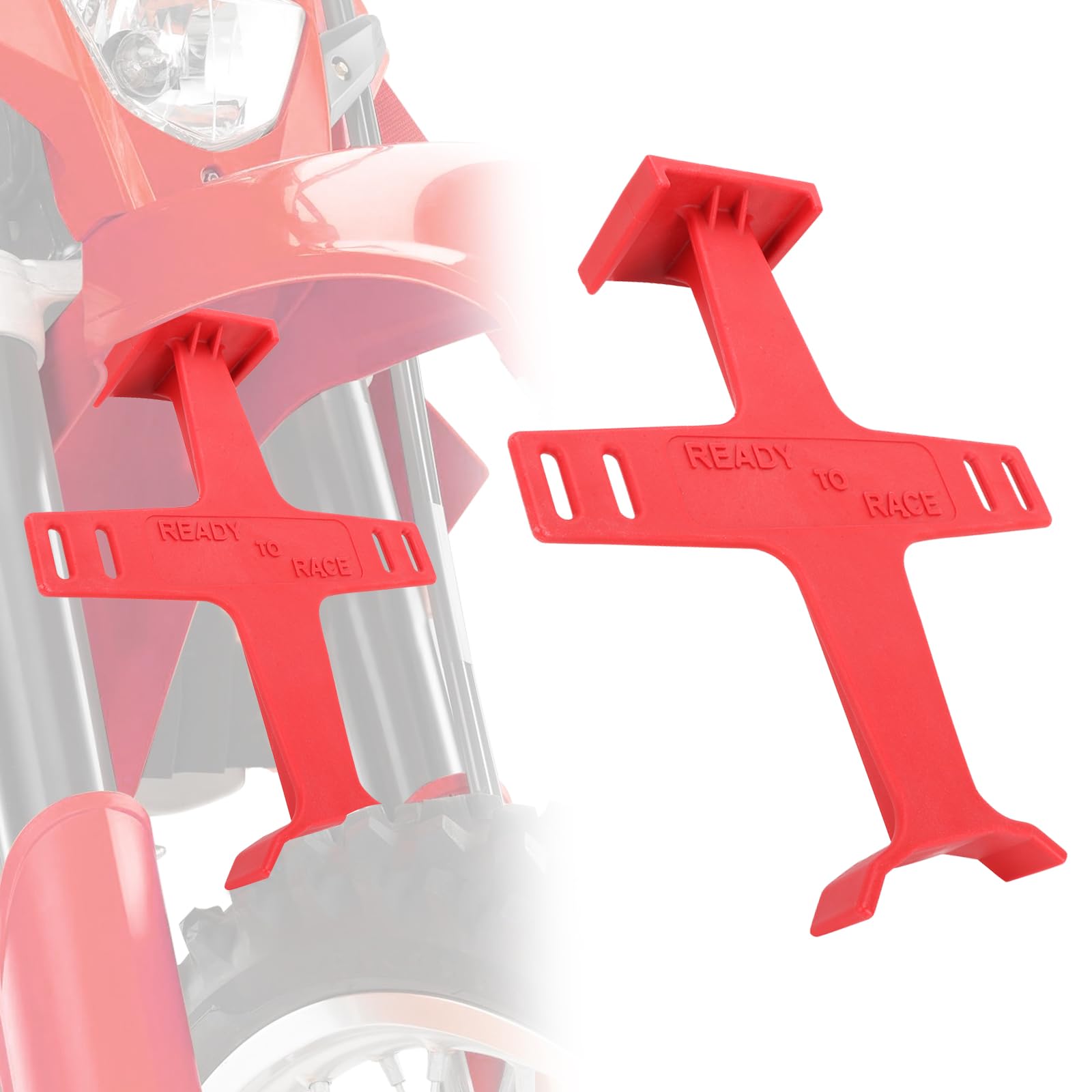 USTPO universal fork guard brace installed during transport to protect fork seals.