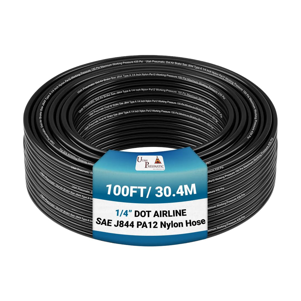 Utah Pneumatic nylon tubing one-quarter-inch diameter coil ideal for durable high-pressure air lines.