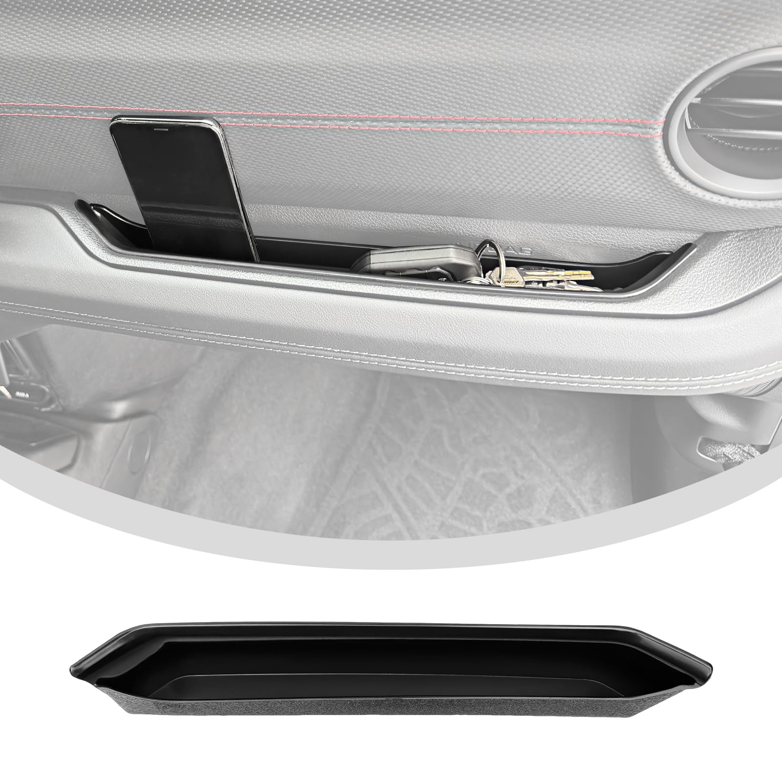 Utiiy grab bar tray fits Wrangler JL/JLU for extra passenger-side storage.