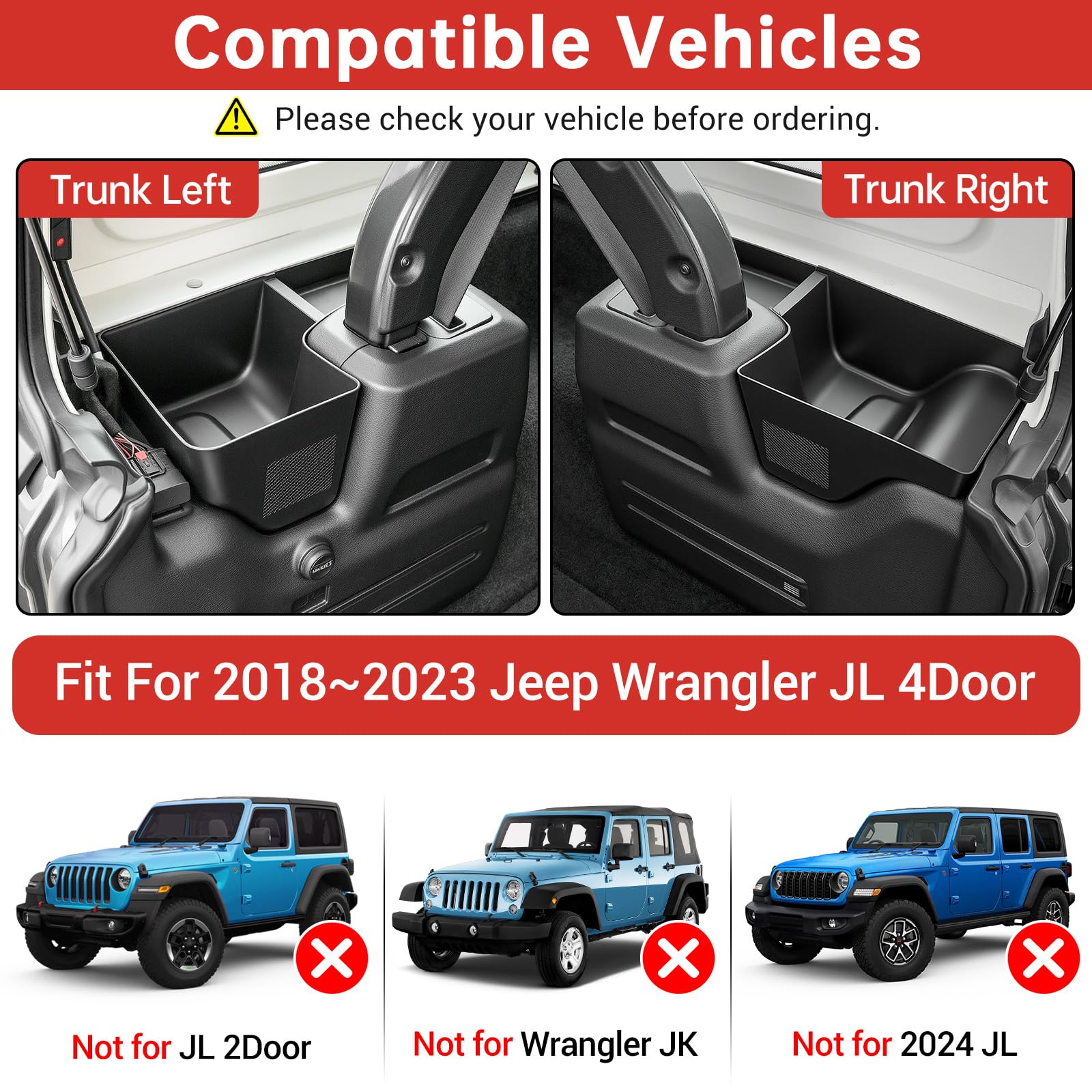 Utiiy rear trunk side organizer closeup highlighting durable ABS construction.