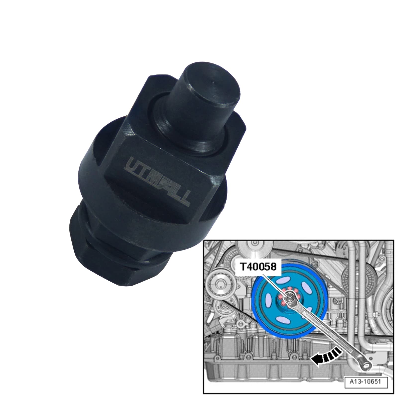 UTMALL T40058 camshaft key turning socket for Audi A6 A8 features durable construction