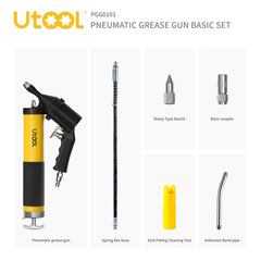 UTOOL pistol grip ergonomic design improves handling during long jobs.