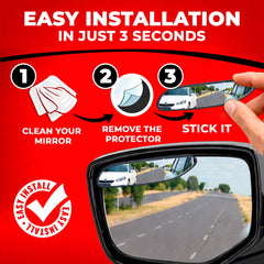 Utopicar HD glass frameless convex side mirror offers a wider field of view