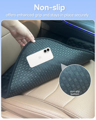 utos car seat cushion features an anti-slip bottom to stay in place.