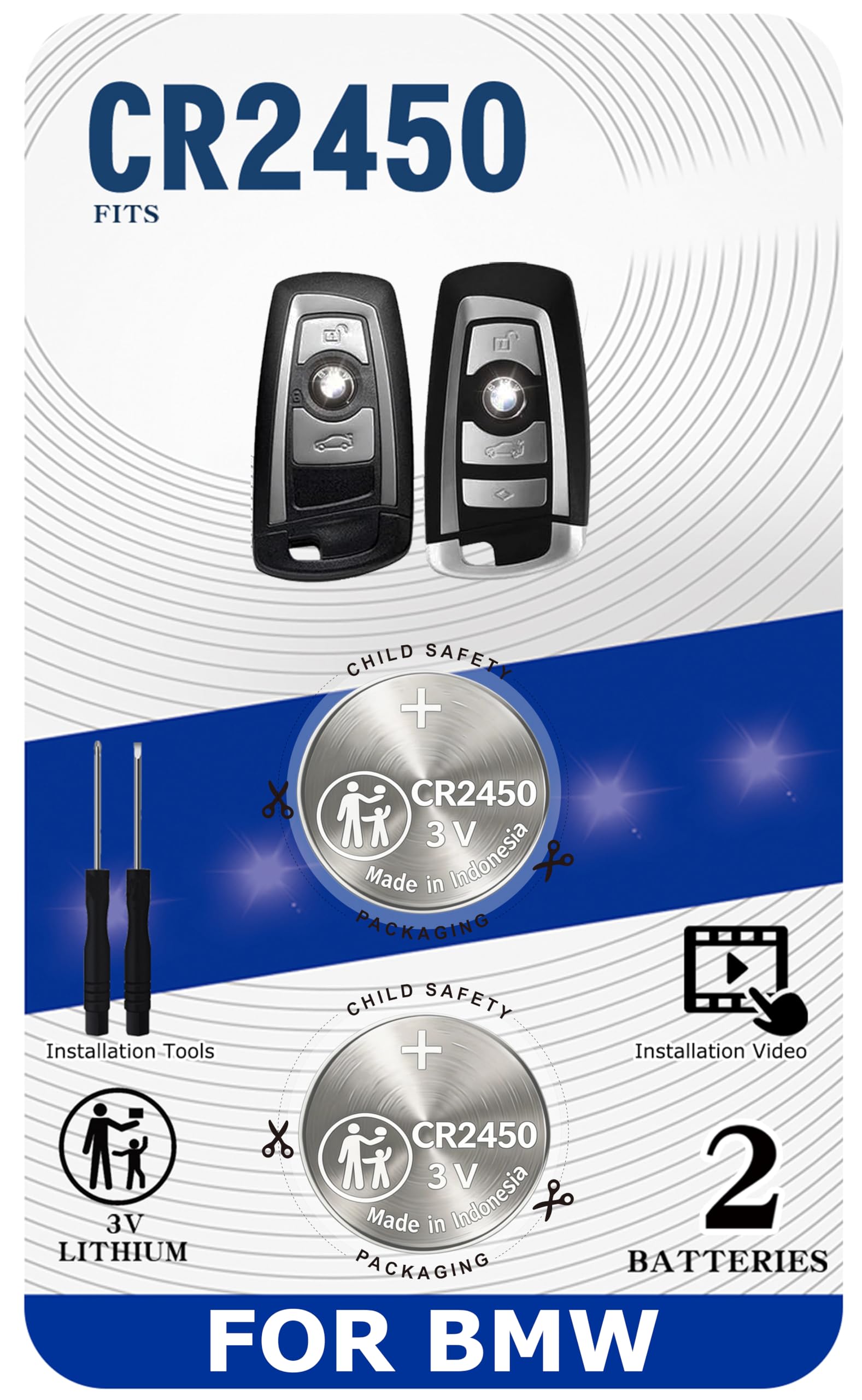 UUAM BMW CR2450 remote fob battery for quick replacement