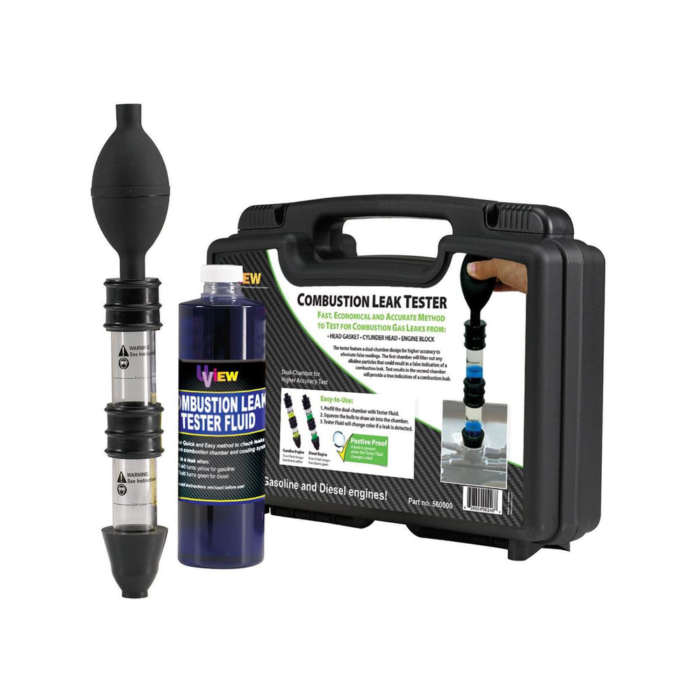 UView dual-chamber combustion tester for reliable gasoline engine leak detection.