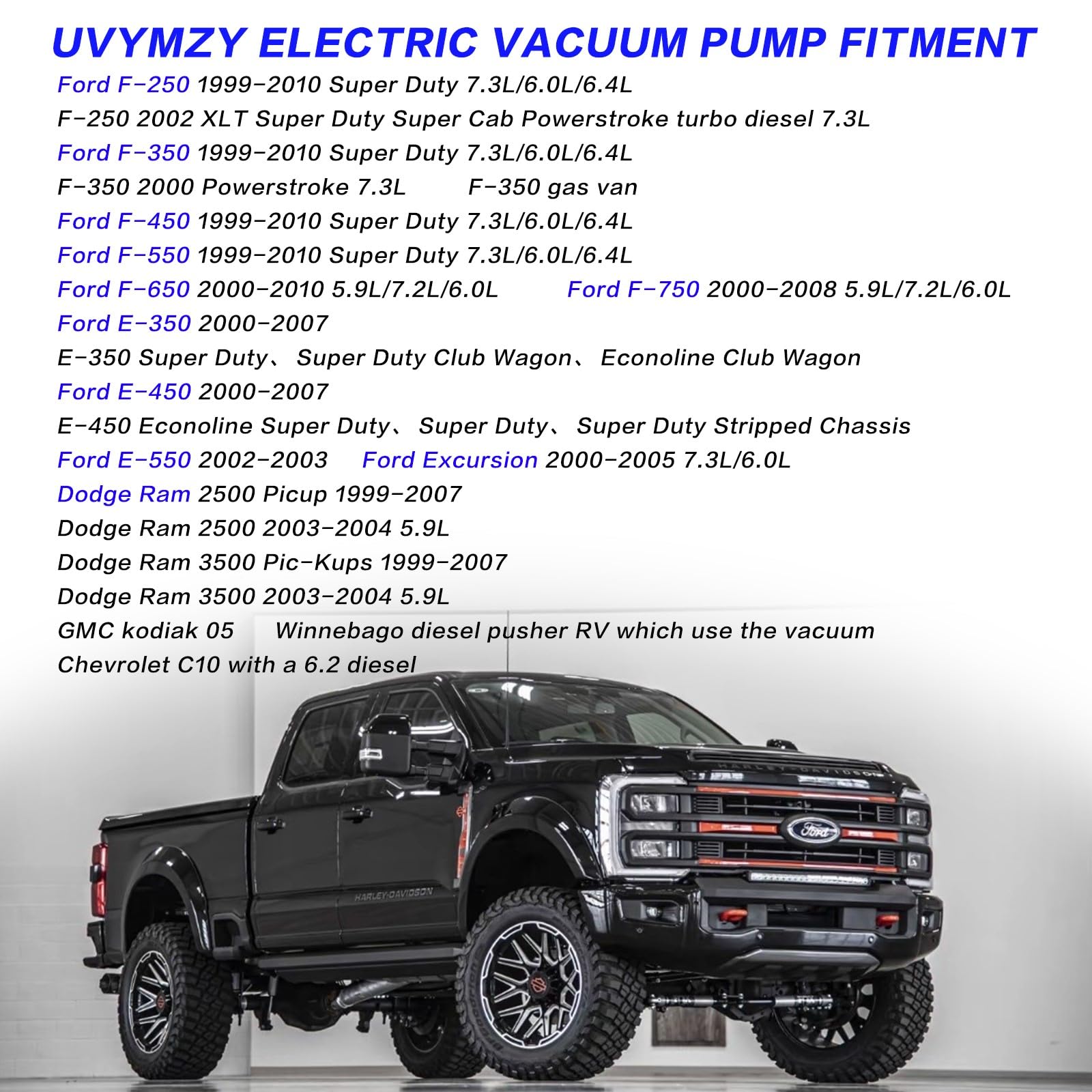 UVYMZY vacuum pump 904-214 side view, 12V electric unit for HVAC and brakes.