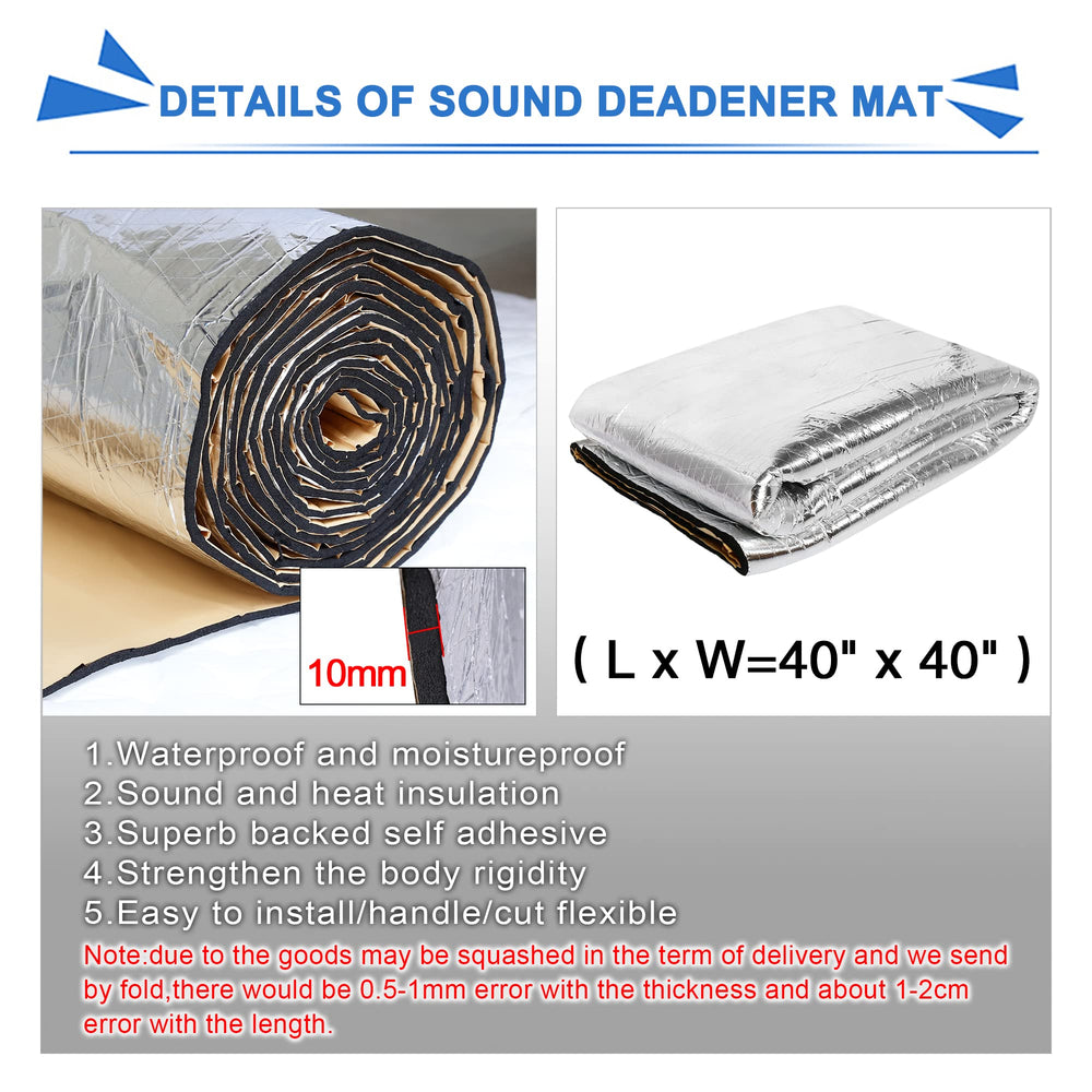uxcell 394mil engine bay heat-deadener foil mat reduces heat transfer