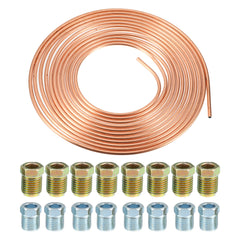 uxcell brake line 25ft tubing kit shows flexible copper-coated tubing for durable maintenance.