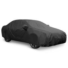 uxcell car cover front view showing waterproof all-weather protection for sedans.