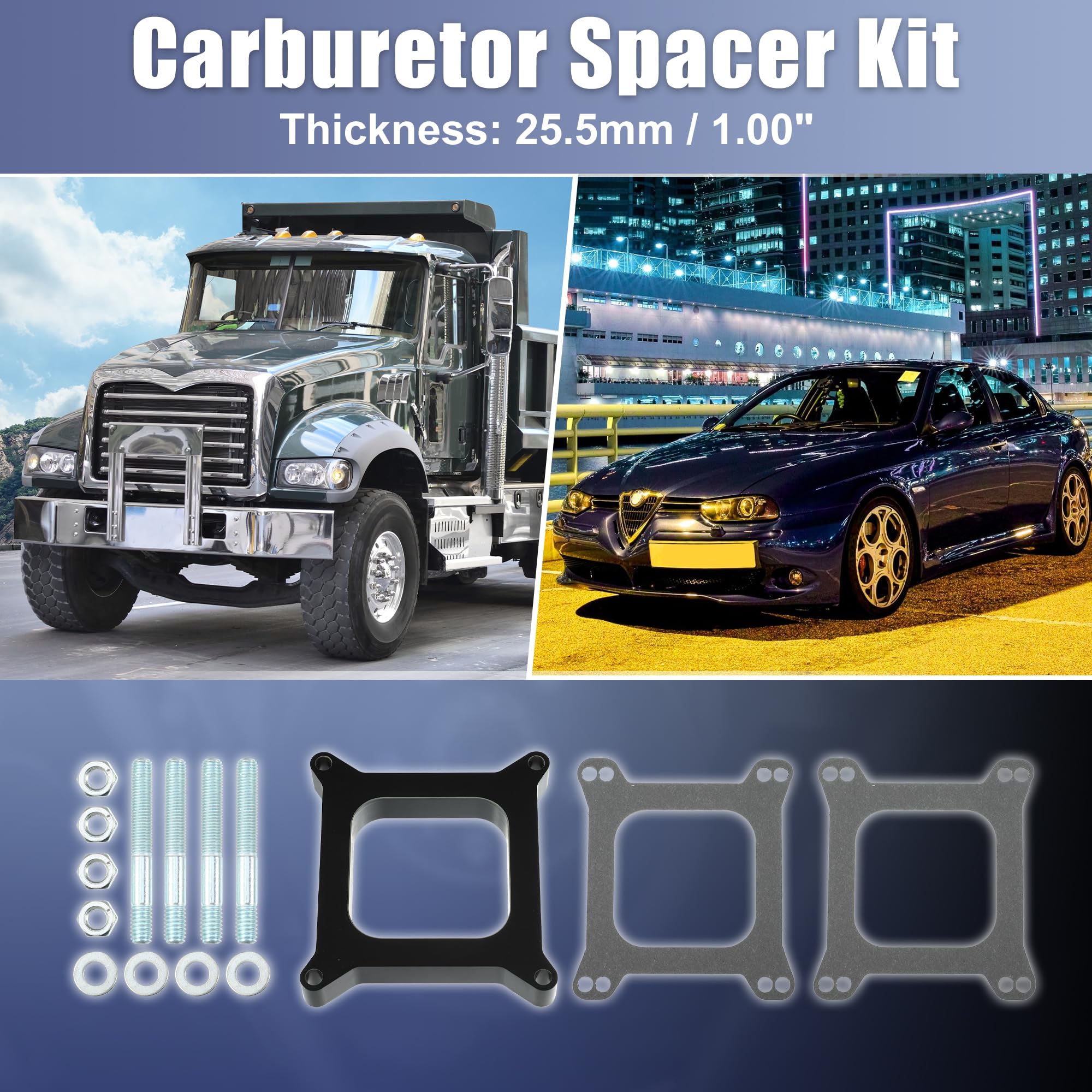 uxcell gasket kit included for easy bolt-on installation and sealing.