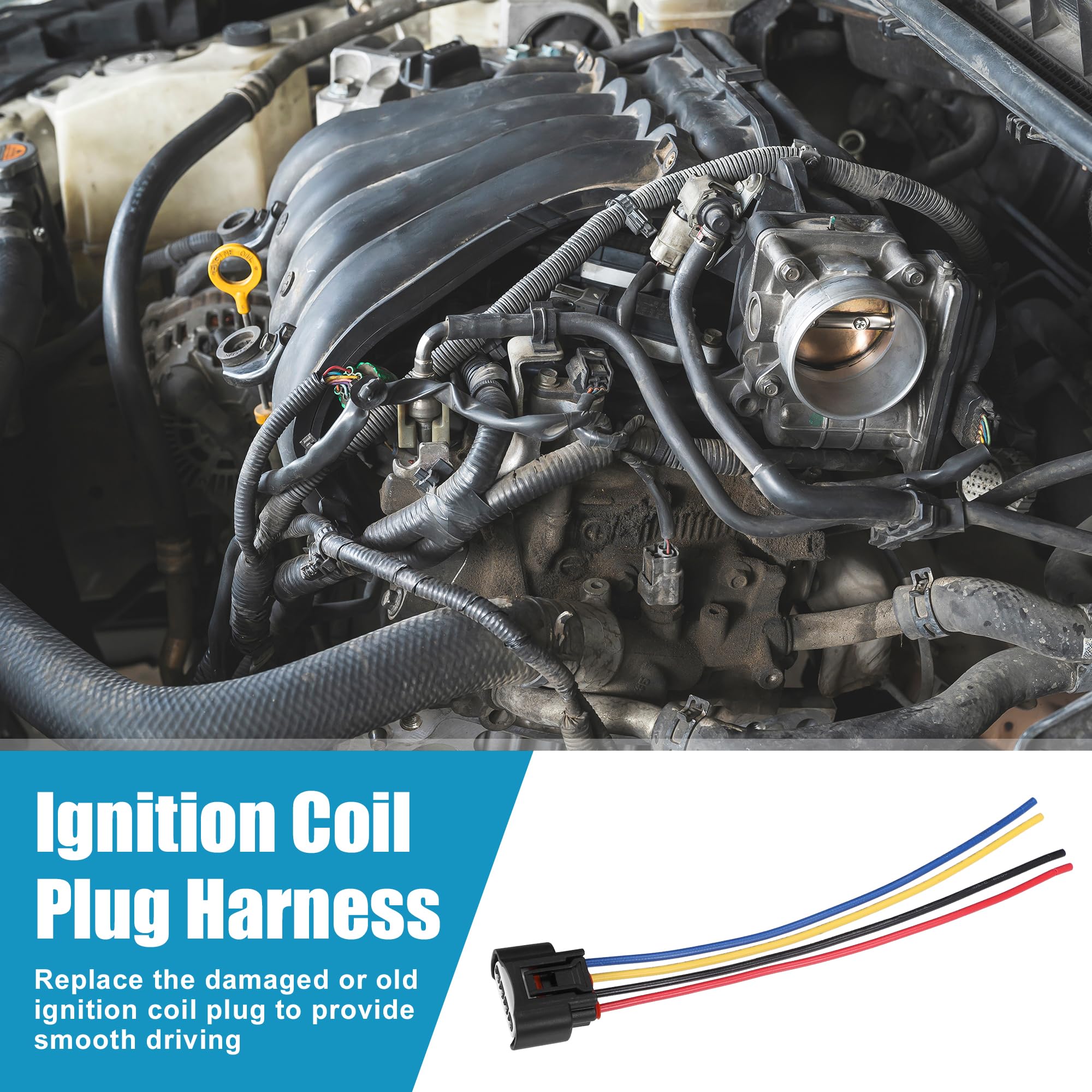 uxcell ignition coil connector for Toyota Corolla 2.4L – insulated pins and housing