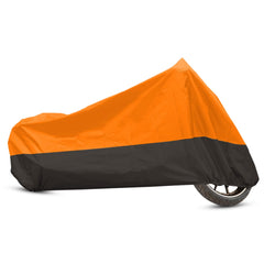 uxcell motorcycle cover XXL fitted on a Harley Davidson for all-weather protection.