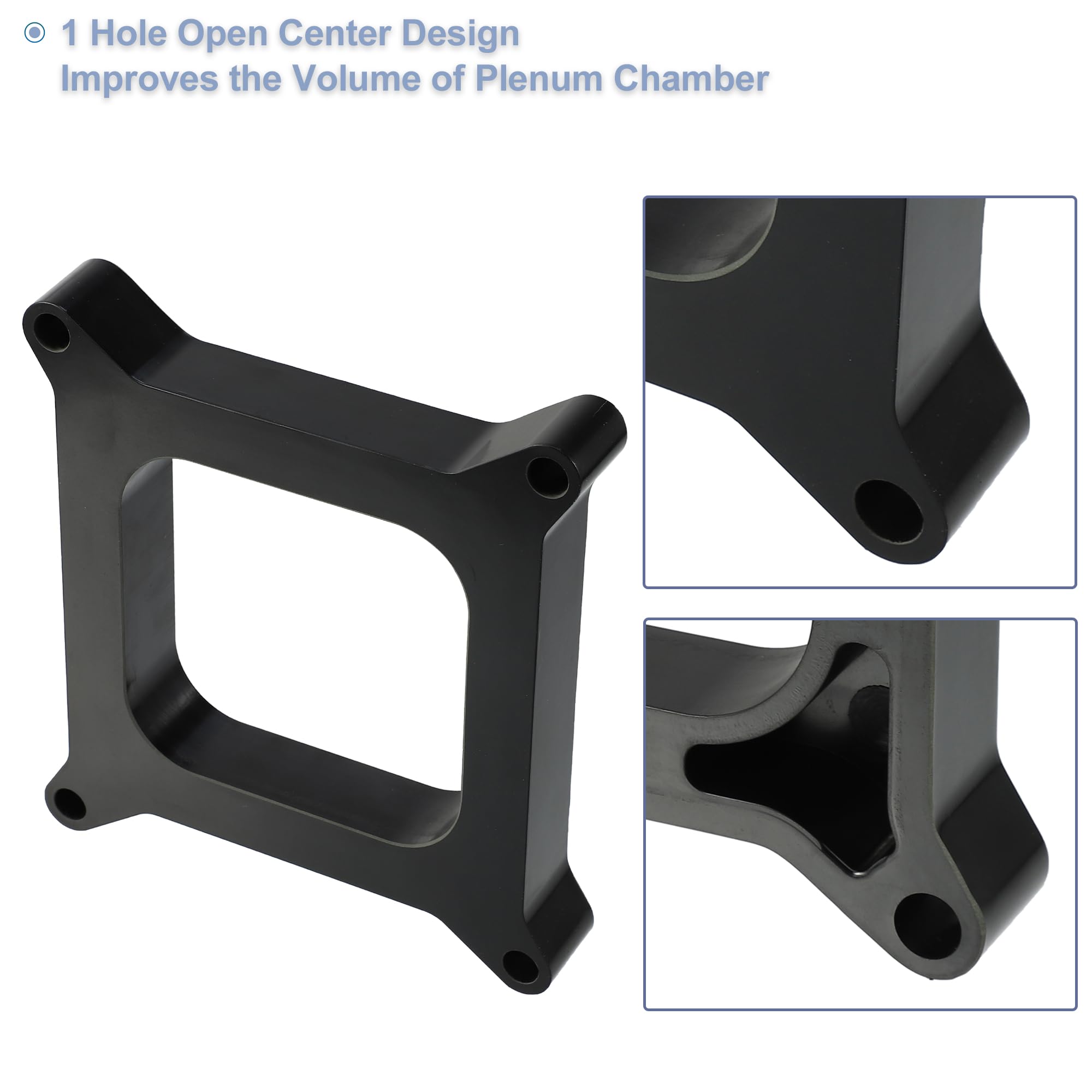 uxcell square bore open-center design boosts plenum volume.