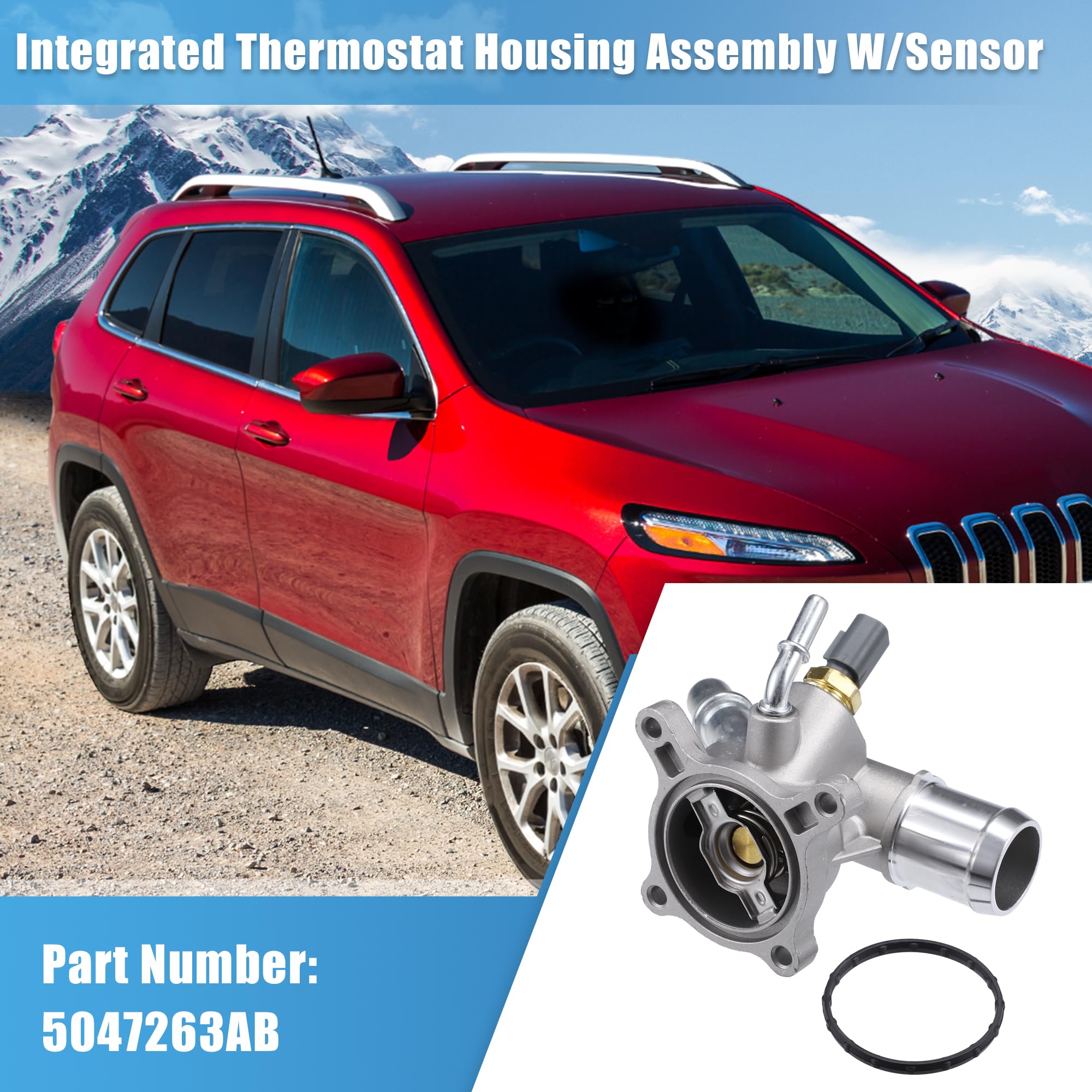 uxcell thermostat housing side profile shows precise fit for a leak-free installation.