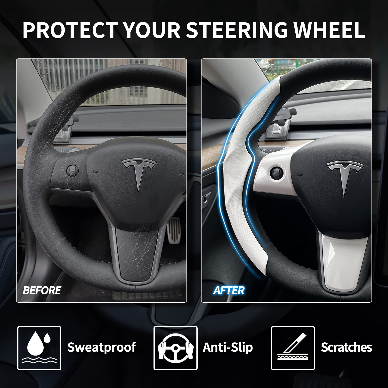 Uxcer cover offers secure, non slip grip for daily Tesla Model 3/Y drives
